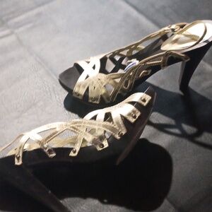 MARCELLO PACI gold heels Vintage 90s